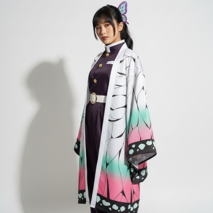 Haori Kimono Shinobu Kocho 4.4 Kimetsu no Yaiba Demon Slayer อะนิเมะญี่ปุ่นคอสเพลย์ Cool Premium