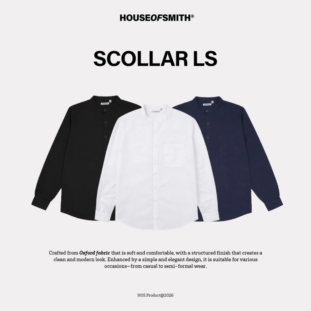 เสื้อเชิ้ตผู้ชาย KEMEJA House of Smith PKU - คอปก LS - เสื้อเชิ้ตยาว
