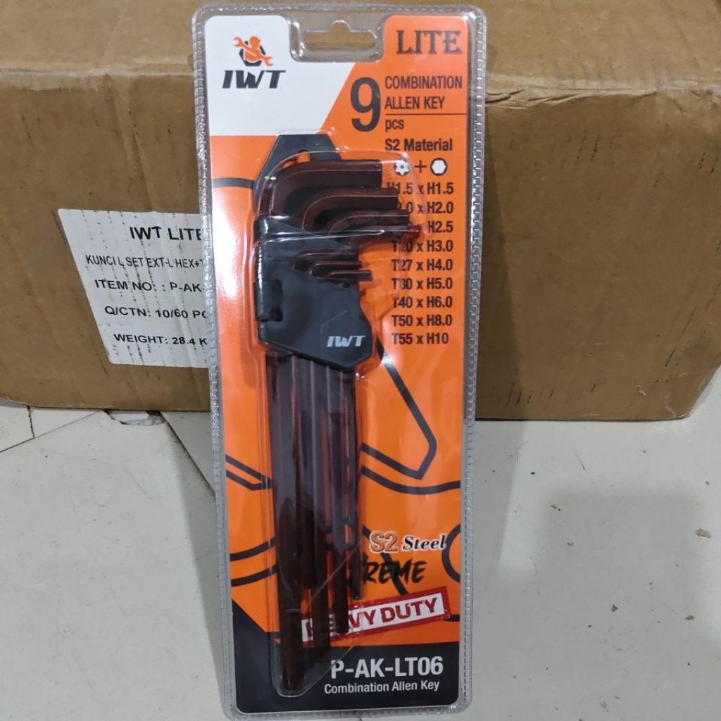 TORX LUXAGON COMBINATION L-WRENCH HEXAGON และ STAR L-WRENCH ชุด L-WRENCH 9 ชิ้น พิเศษ LONG COMBINATI