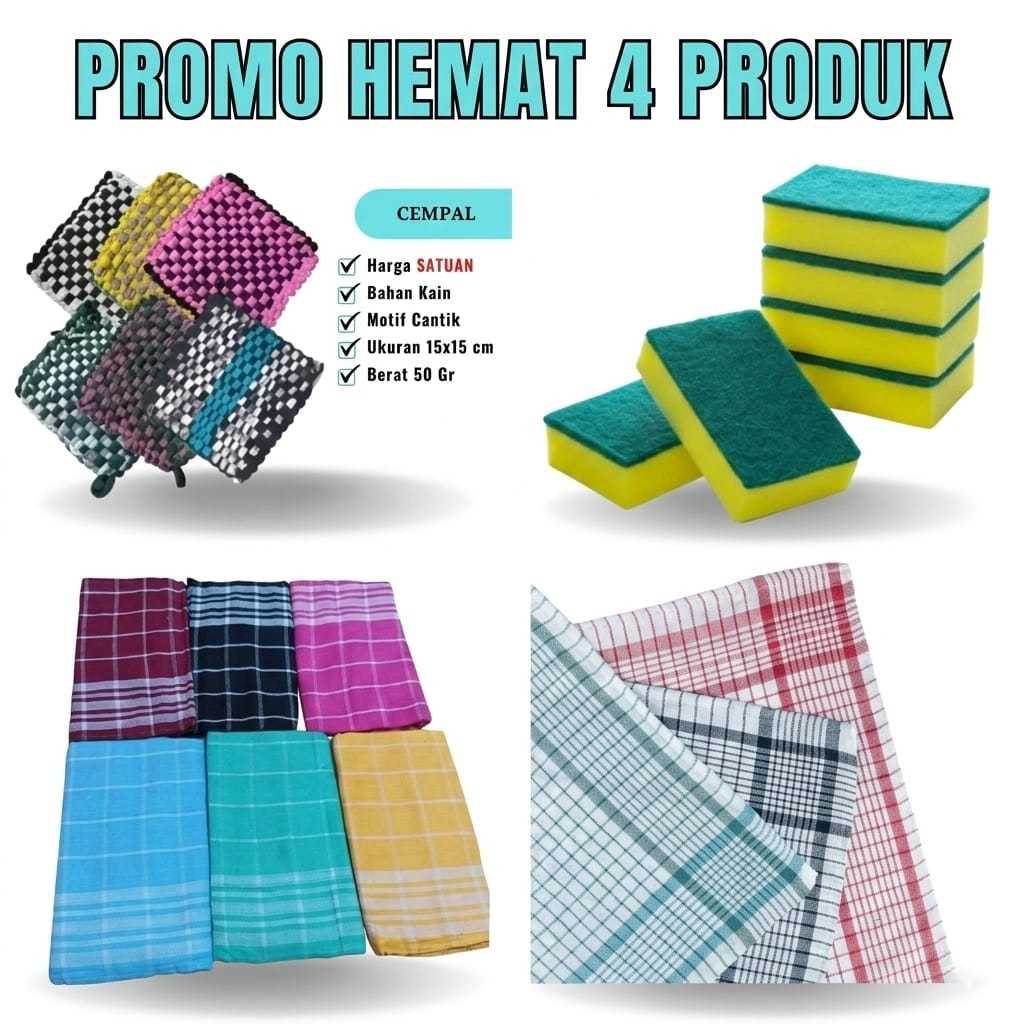 COMBO SAVINGS 30 ชิ้น (6 สี NAPKINS 6 สีขาว NAPKINS 6 ชิ้น HEAT-RESISTANT NAPKINS 12 DISHING SPONGES