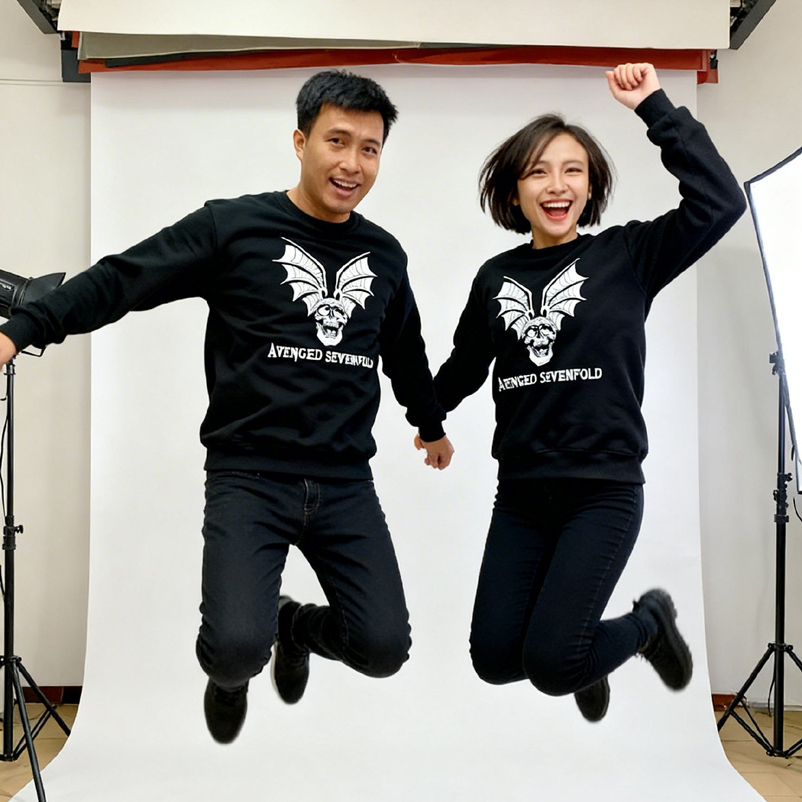 Avenged Sevenfold Band A7X LOGO Crewneck เสื้อกันหนาว สบาย วัสดุผ้าฟลีซผ้าฝ้ายเย็น