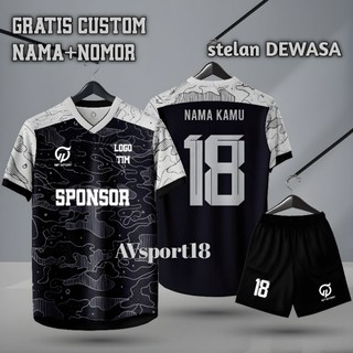 COD stelan Jersey DEWASA pria wanita nyaman di pakai FREE CUSTOM NAMA+NO+SPONSOR+LOGO baju olahraga FUTSAL BADMINTON VOLY NYAMAN DI PAKAI
