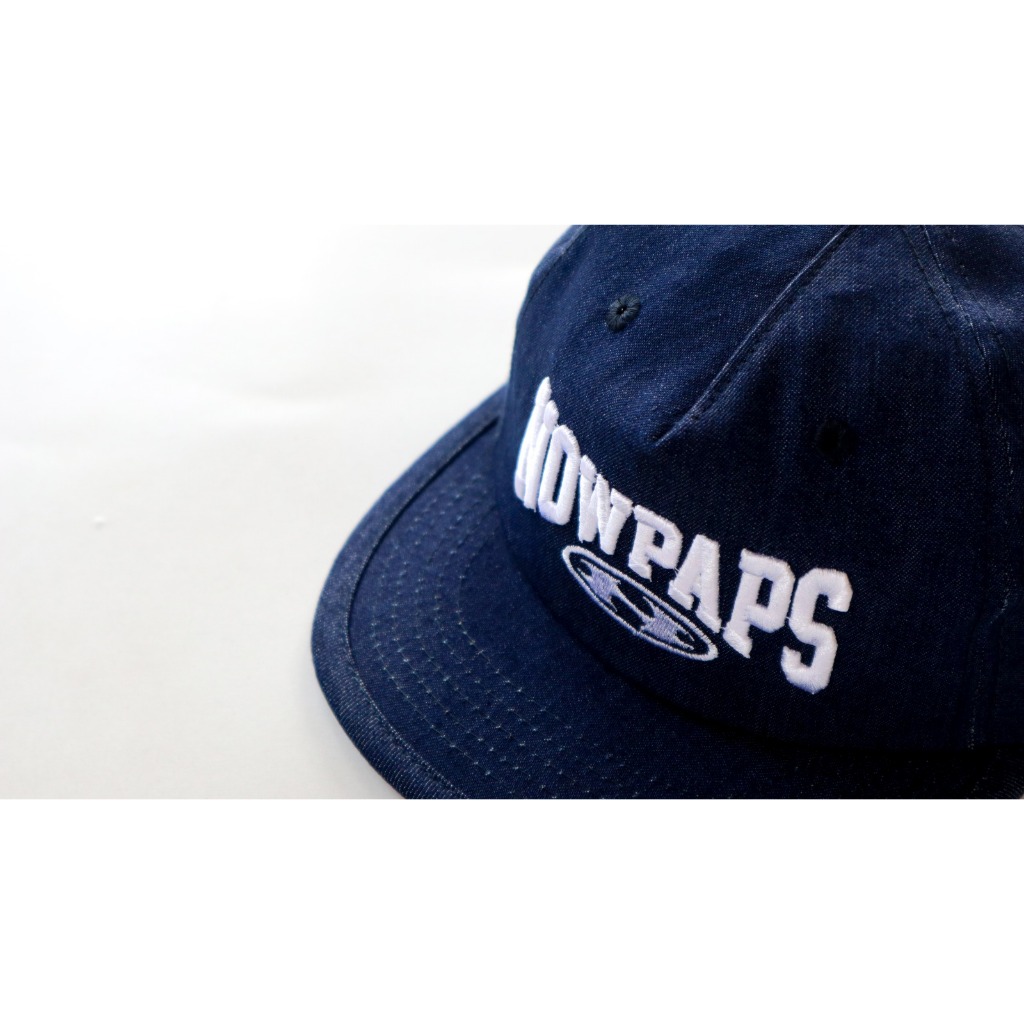 NOWPAPS - Six Panel Caps Short Visor Raw Denim 13Oz ASHER.หมวกเบสบอลสั้นVisor Denim jeans Vintage