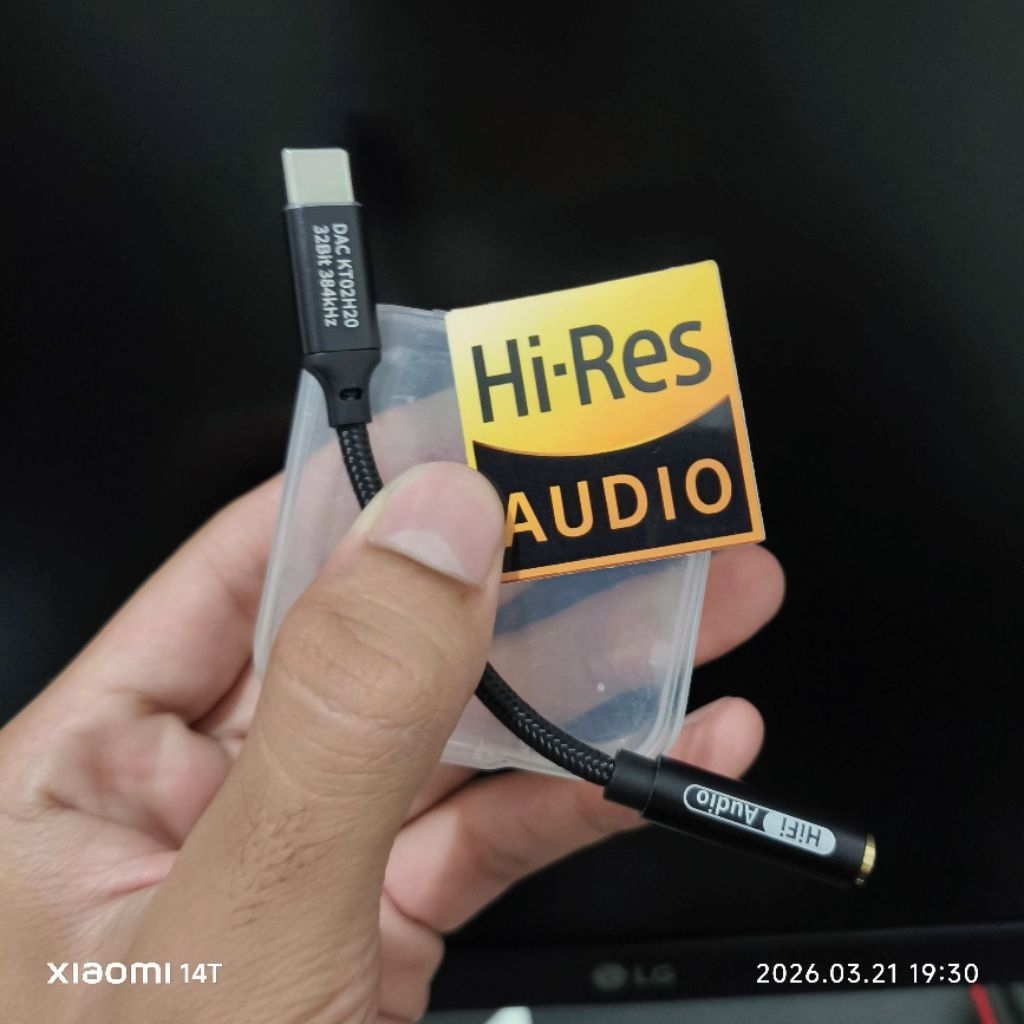 อะแดปเตอร์ DAC USB-C KT02H20 Firmware JA11 Hi-Res Type-C ถึง 3.5 มม.
