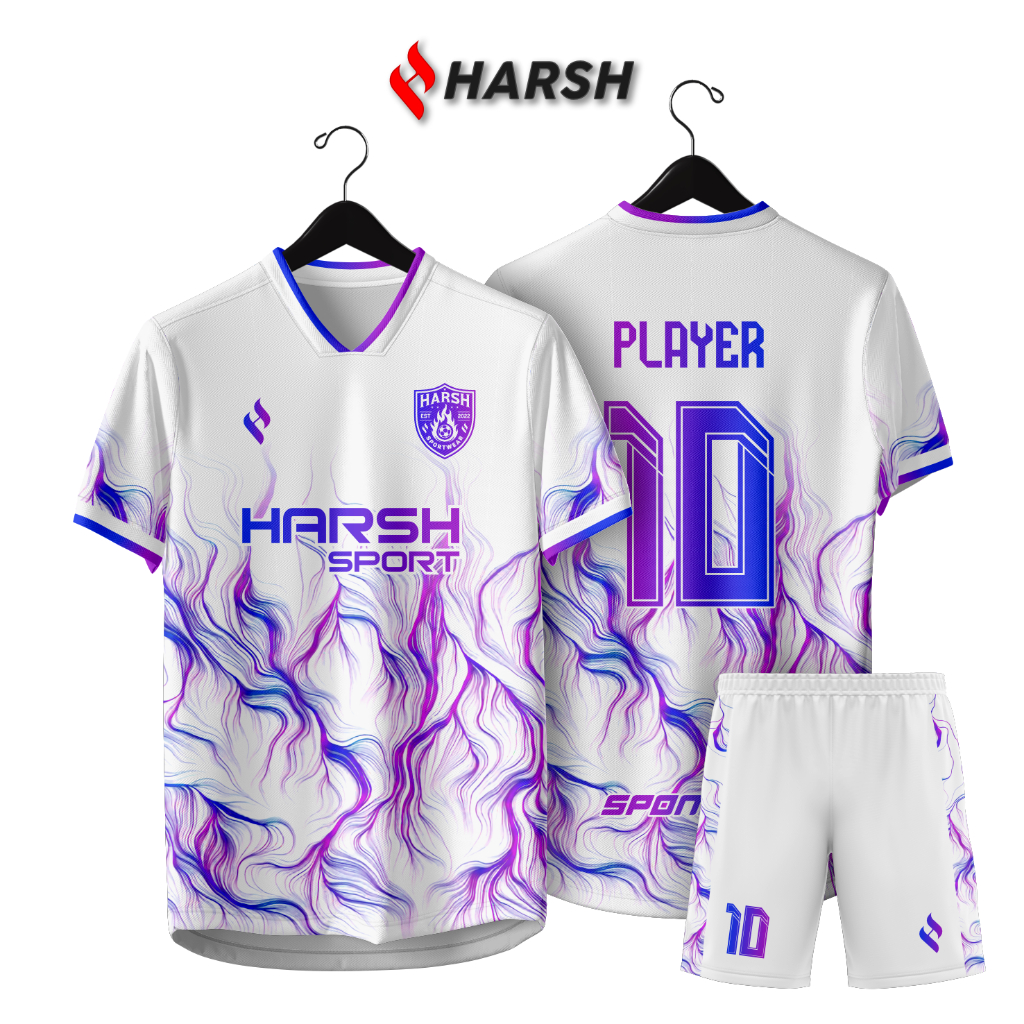 เสื้อฟุตซอลฟุตบอลพิมพ์เต็มรูปแบบพร้อมการระเหิดที่กําหนดเองฟรี Dry Fit H160-WH-M15-SVB
