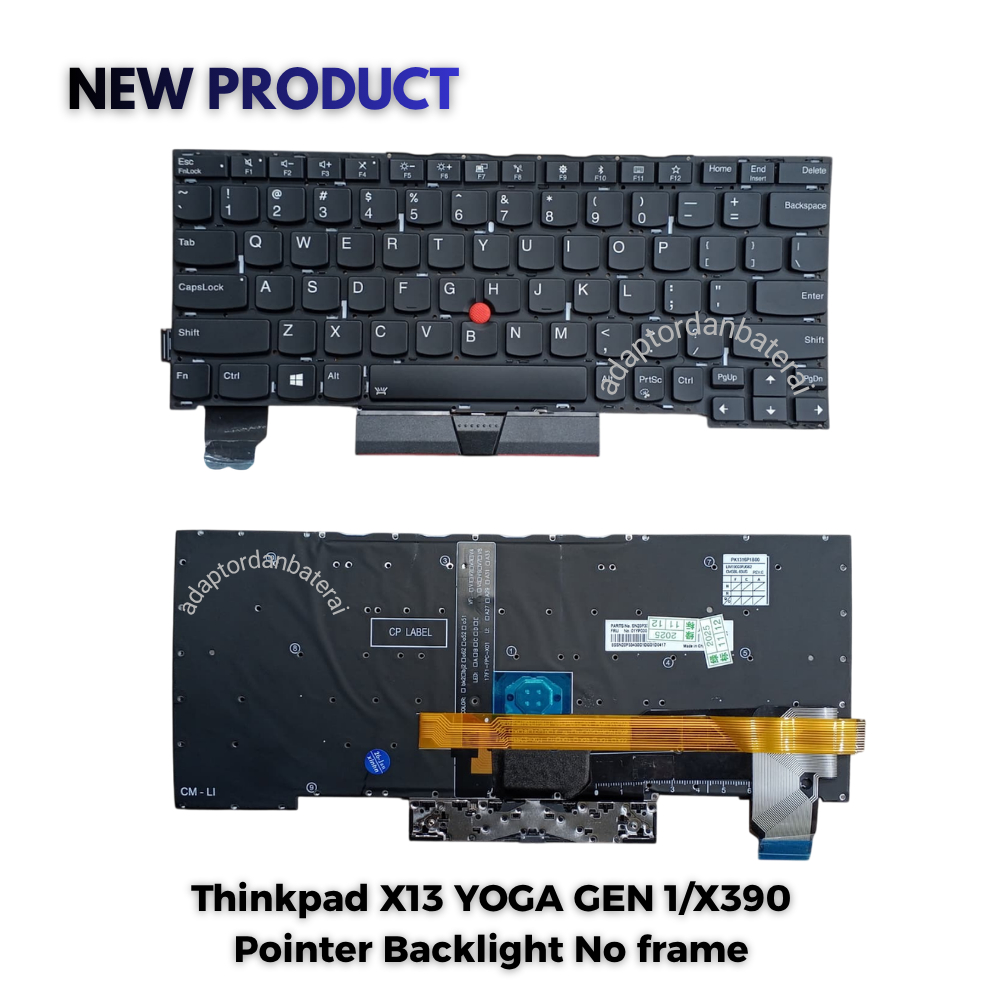 X390 แป้นพิมพ์แล็ปท็อป THINKPAD X13 YOGA GEN 1 X395 POINTER BACKLIGHT NO FRAME US