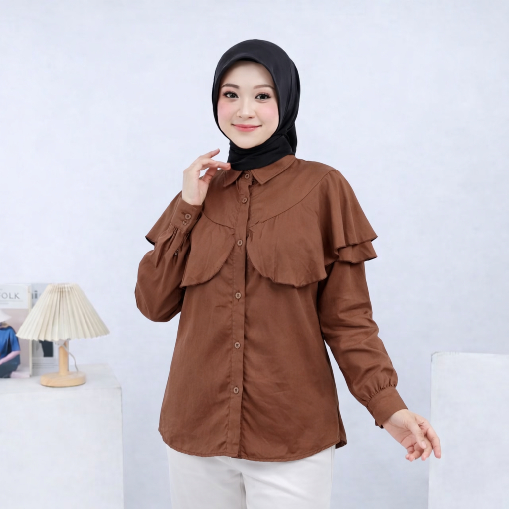 EC - Rania Ruffle Blouse | วัยรุ่น BLOUSE | PLAIN RUFFLE BLOUSE
