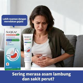 SoQKA+ gel herbal original 100% herbal lambung comfort untuk mengurangi ketidaknyamanan di perut dengan gunakan mudah dan nyeri hilang cepat massage  gel