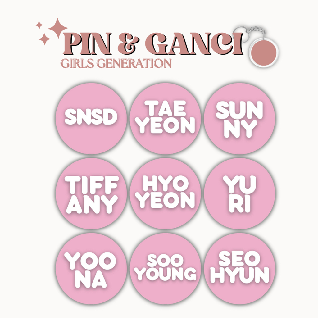 GANTUNGAN GIRLS GENERATION PIN NAME PINK KEYCHAIN 58 MM KPOP IDOL KEYCHAIN UNOFFICIAL SNSD YOONA