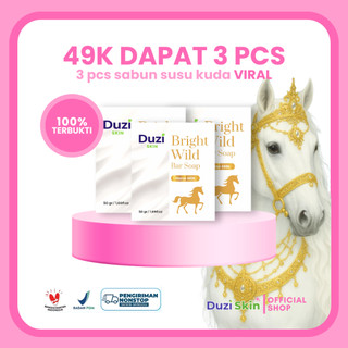 Duzi Skin - Sabun Susu Kuda Brightening Soap, Kulit Cerah, Lembut & Glowing 50 gr x 3 pcs