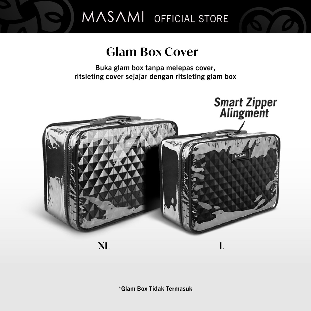 Masami Glam Box Cover / Makeup Bag Cover / Makeup Bag Protector MUA Makeup Bag Cover Glam Box Black 