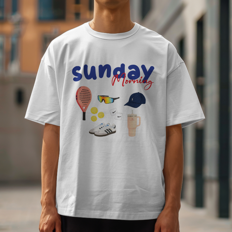 เสื้อยืด PADEL SUNDAY MORNING สีขาว