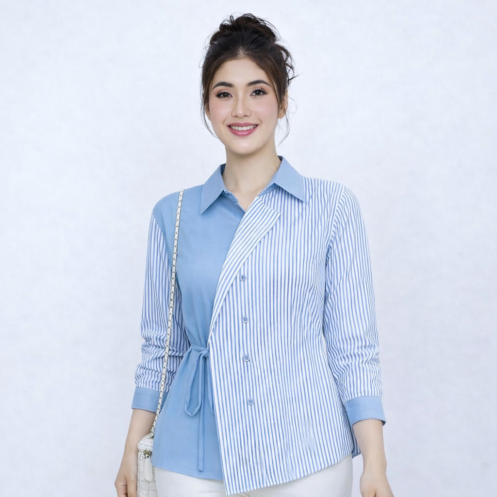 เสื้อสตรี KEMEJA | เสื้อท็อปผู้หญิงปักลายพรีเมี่ยม | เสื้อเชิ้ตผู้หญิง Aesthetic Earth Tone | เสื้อป