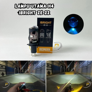 Lampu Utama IBRIGHT Mini Biled H4 ZE 22 Terbaru Flat Cut off Laser High beam 50 Watt Mini Projector Original