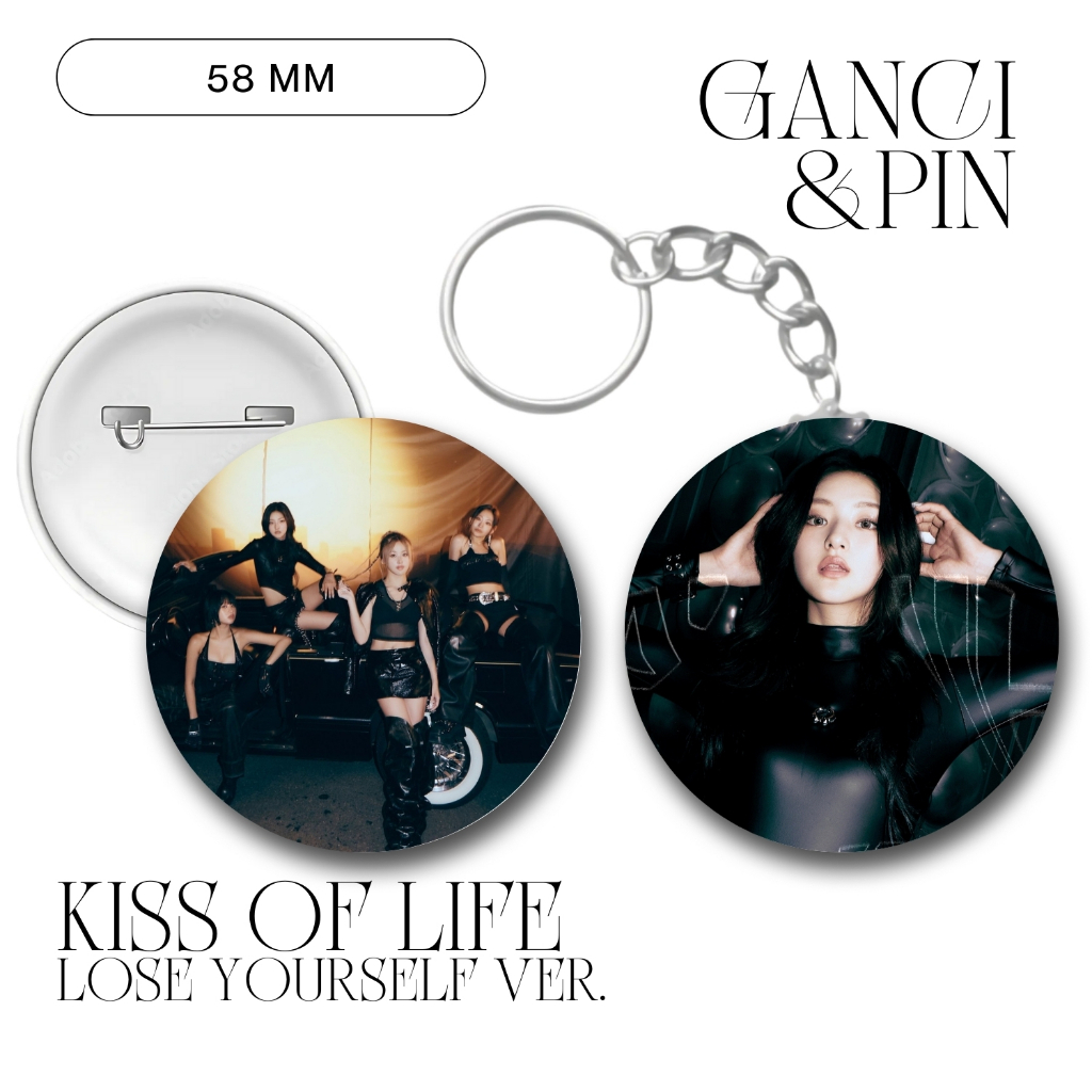 GANTUNGAN KISS OF LIFE PIN LOSE YOURSELF KEYCHAIN 58 MM KPOP IDOL KEYCHAIN UNOFFICIAL JULIE