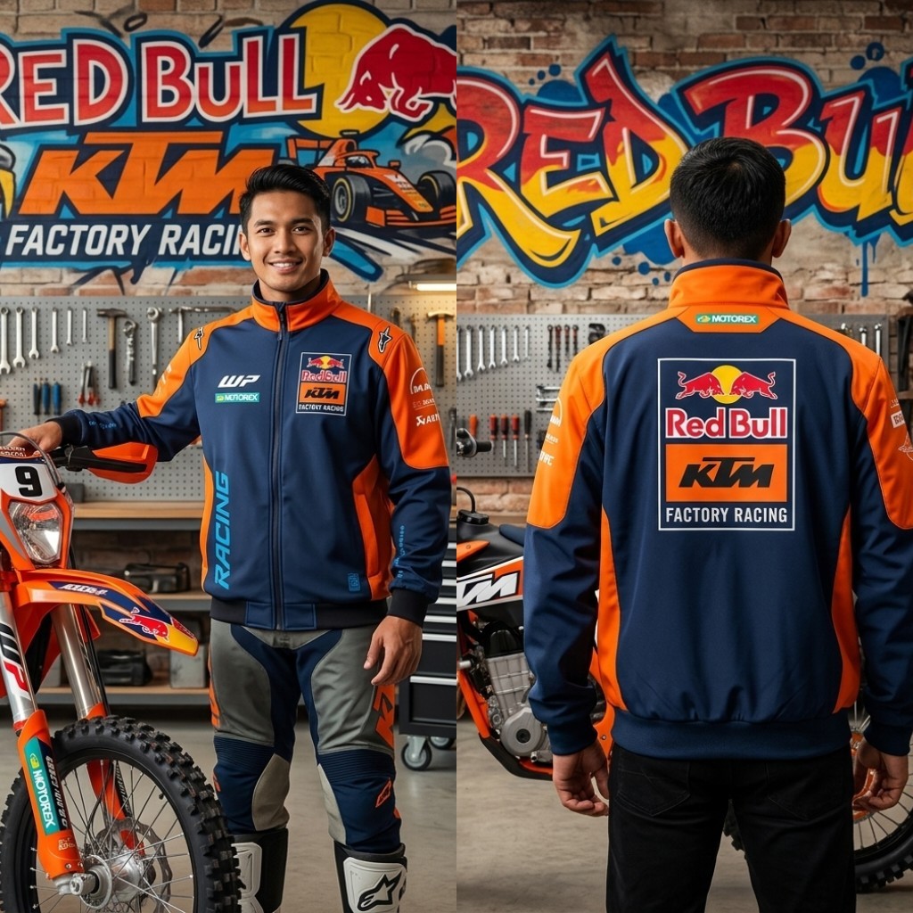 KTM Livery Motogp 2026 เสื้อแจ็คเก็ตวัสดุ Lotto พิมพ์เต็ม