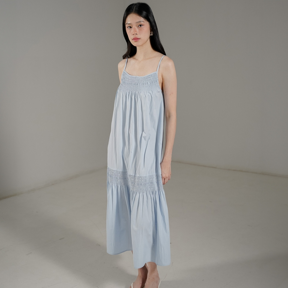 This Is April Kayden ชุดเดรสแม็กซี่แขนกุดผู้หญิงสไตล์มินิมอลสไตล์เกาหลี Baby Blue 70039800