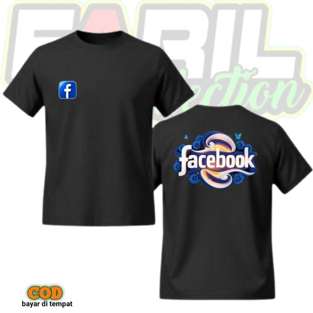 FACEBOOK Cotton 30s เสื้อยืดคุณภาพพรีเมี่ยม Unisex สําหรับเด็กและผู้ใหญ่
