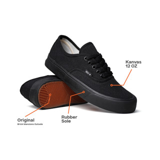 Brick Mansions - Britannica รองเท้าผ้าใบโรงเรียนลําลองสีดําเ…