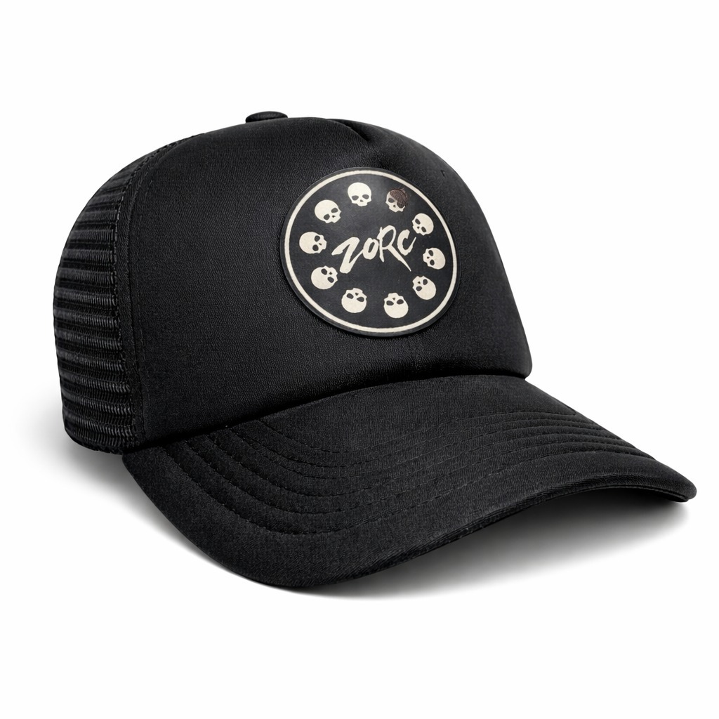 Zorroc - หมวกหัวกะโหลก Trucker | หมวก Trucker สีดํา
