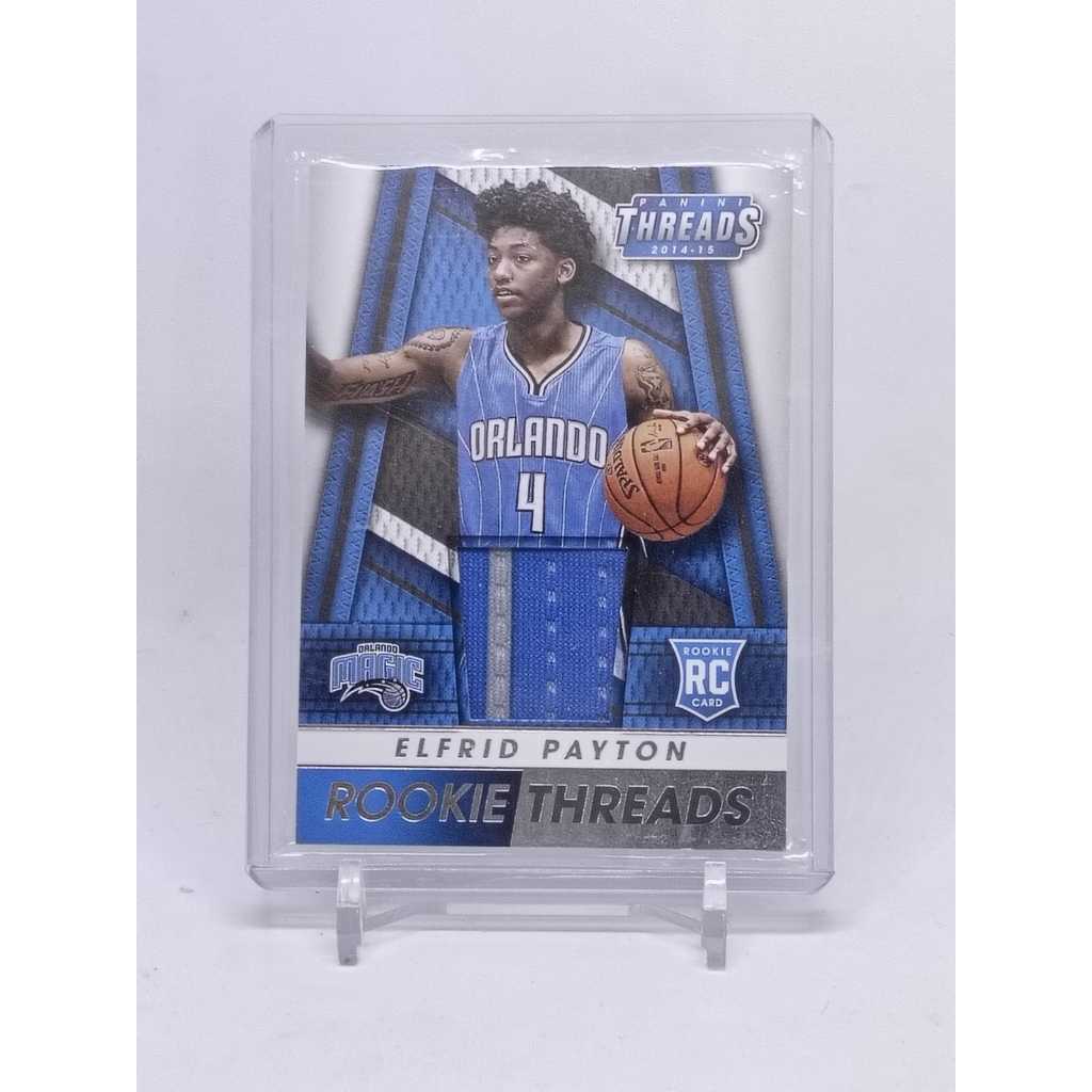 การ์ดบาสเก็ตบอล NBA ดั้งเดิม 2014-15 PANINI Threads Elfrid Payton Jersey Patch RC ROOKIE CARD Orland