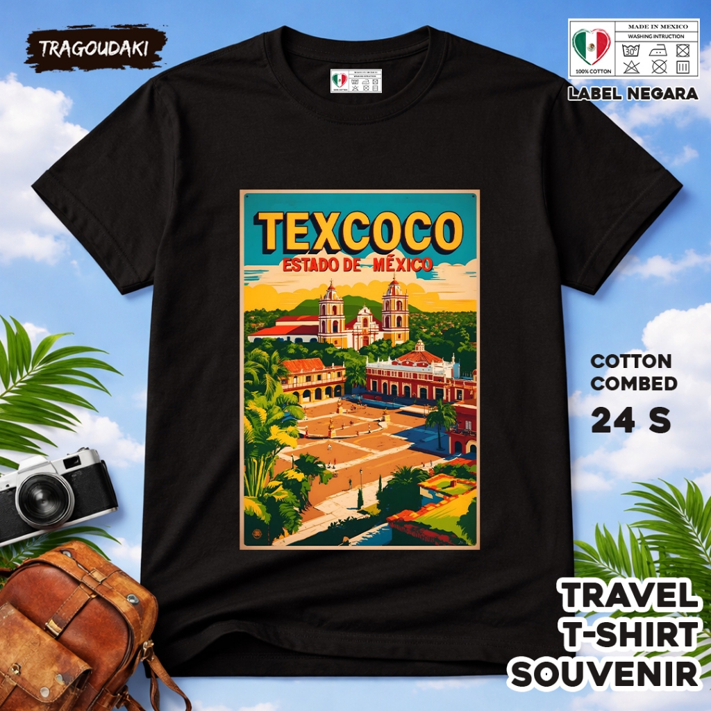 MEXICO ของที่ระลึก T-SHIRT MEXICO 3 Tag ของที่ระลึก เสื้อผ้าทําจากผ้าฝ้ายหวี 24s