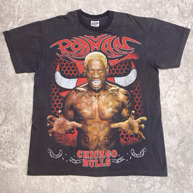 FADED DENNIS RODMAN CHICAGO BULL TAG BOOTLEG TEES