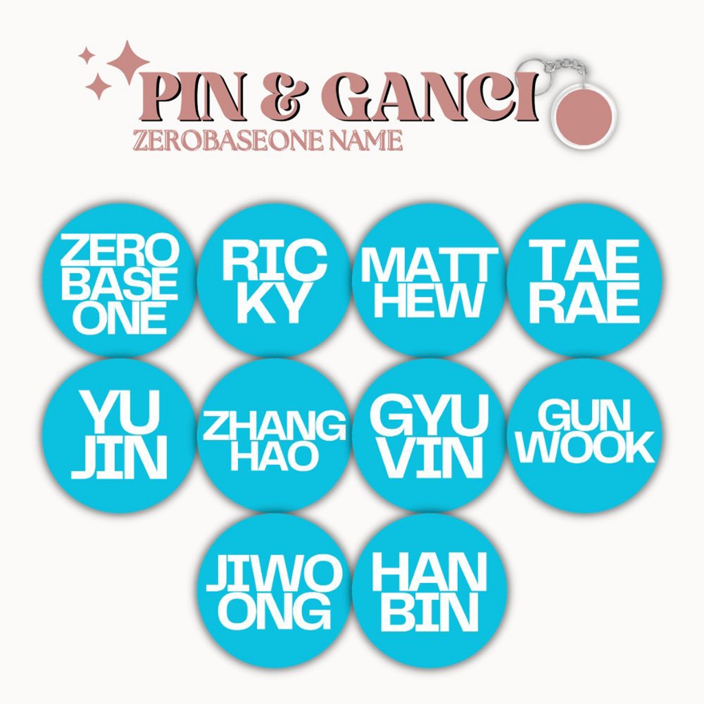 GANTUNGAN ZB1 PIN NAME BLUE KEYCHAIN 58 MM KPOP IDOL พวงกุญแจ UNOFFICIAL ZEROBASEONE TERAE YUJIN