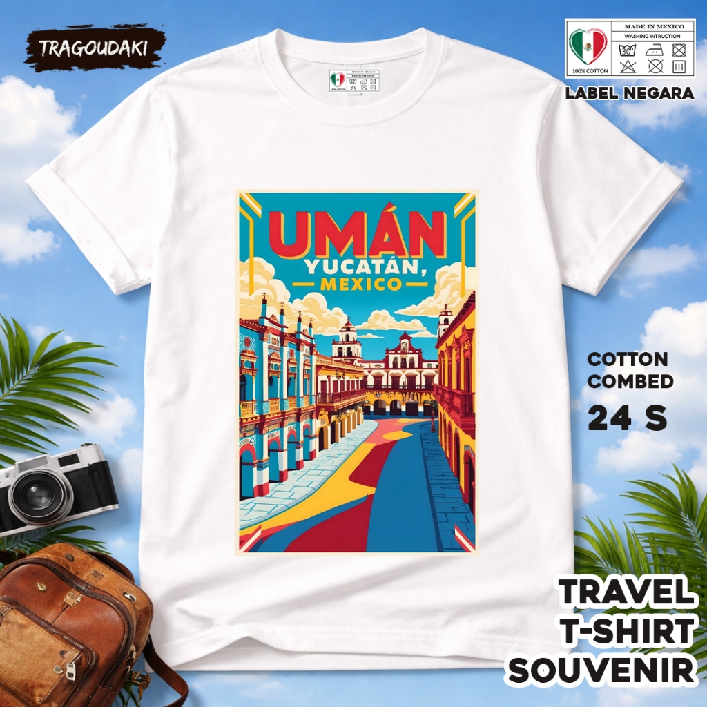 MEXICO ของที่ระลึก T-SHIRT MEXICO 29 Tag ของที่ระลึก เสื้อเชิ้ตทําจากผ้าฝ้ายหวี 24s