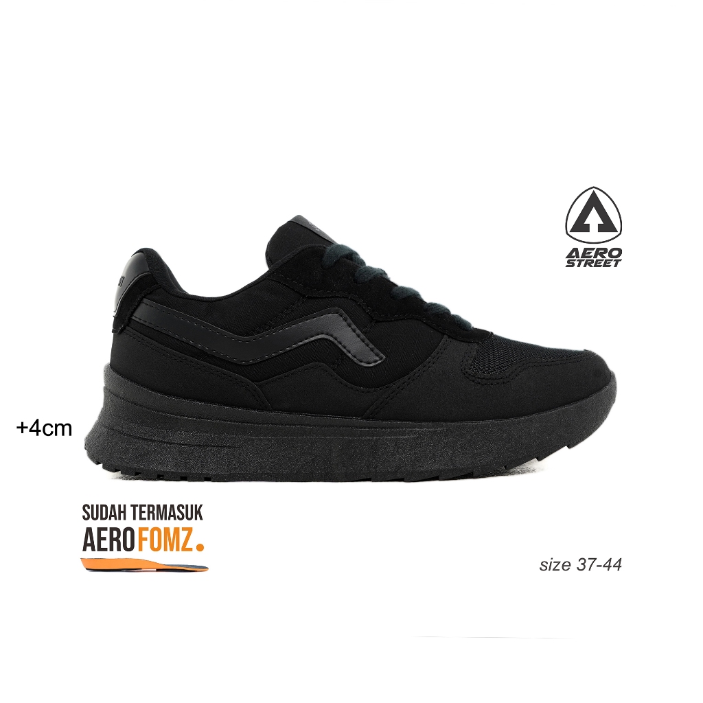 Aerostreet 37-44 Massive Evo Black Black - รองเท้าผ้าใบลําลอง