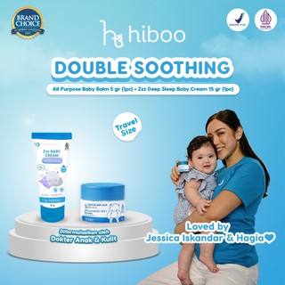 Hiboo Special Bundling Double Soothing Set Travel Size - All Purpose Baby Balm 5 gr & Zzz Deep Sleep Baby Cream 15 gr - Calming Cream Minyak Telon Skincare A66