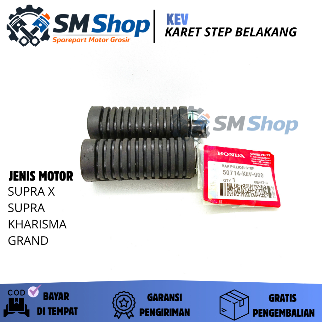 KEV REAR FOOT STEP RUBBER SUPRA X 125 / SUPRA FIT / GRAND / KHARISMA / REVO / BAS STEP / BAR STEP