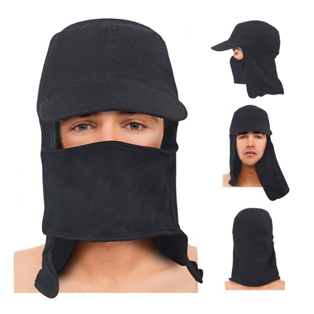 BLACK JAPANESE MASK HAT GARDENING HAT/FISHING HAT