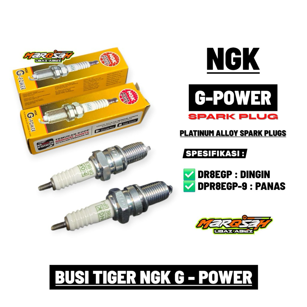 NGK G-POWER TIGER SPARK PLUG NGK POWER TYPE HOT และเย็น DR8EGP DPR8EGP-9