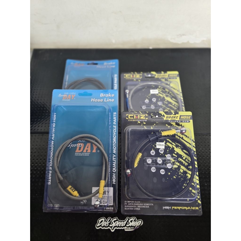 CMZ ท่อเบรกธรรมดา CMZ สายเบรกกีฬาสีดํา SILVER M LENGTH 95 75 60 120 130 UNIVERSAL สําหรับรถจักรยานยน