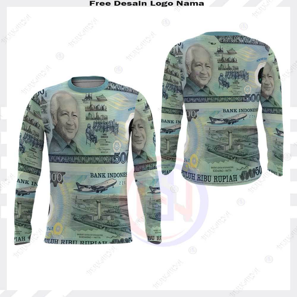 Limaty Thousand Rupiah Money Shirt Fullprint Old-School Money T-Shirt Old-School 50 Thousand Rupiah 