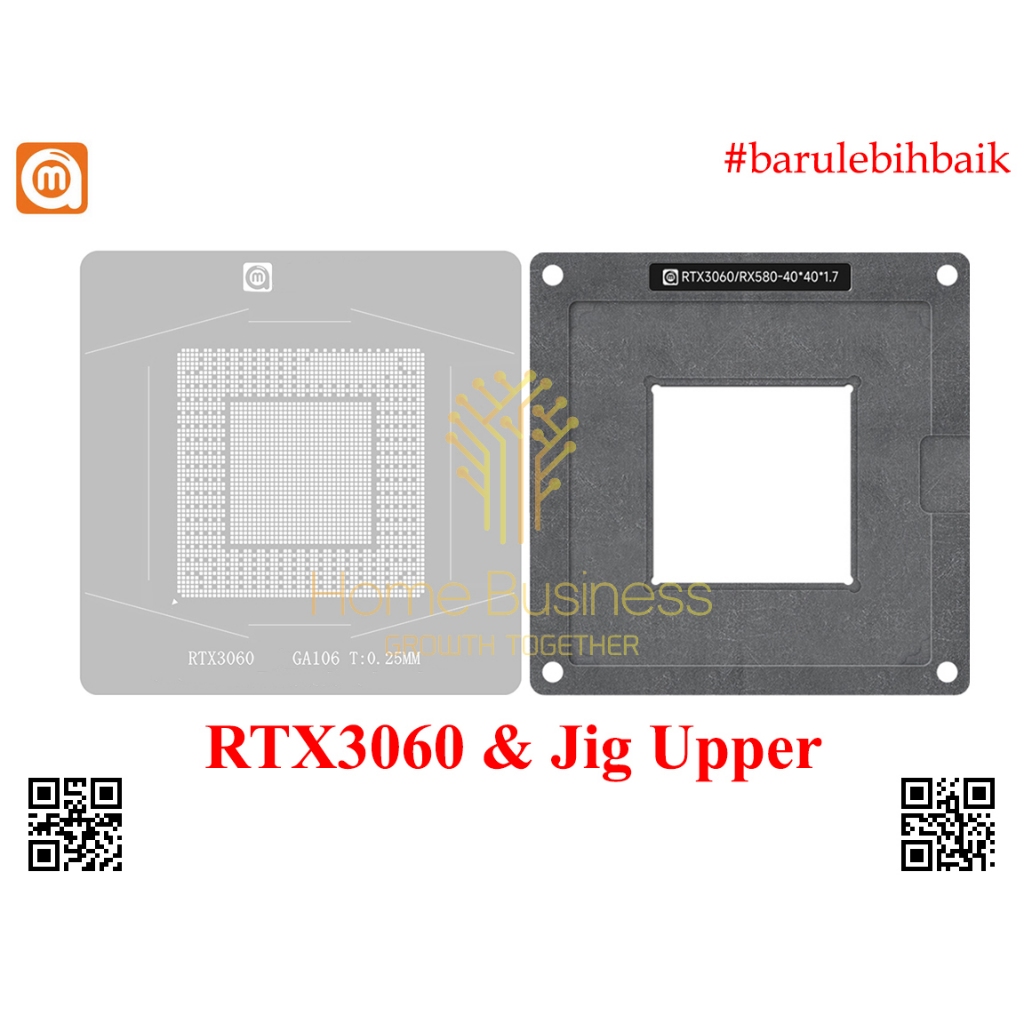 Amaoe ลายฉลุ BGA Reballing GPU NVIDIA RTX3060 RTX 3060 GA106 RX580 Jig Upper Stencil ดีบุกปลูกแม่พิม