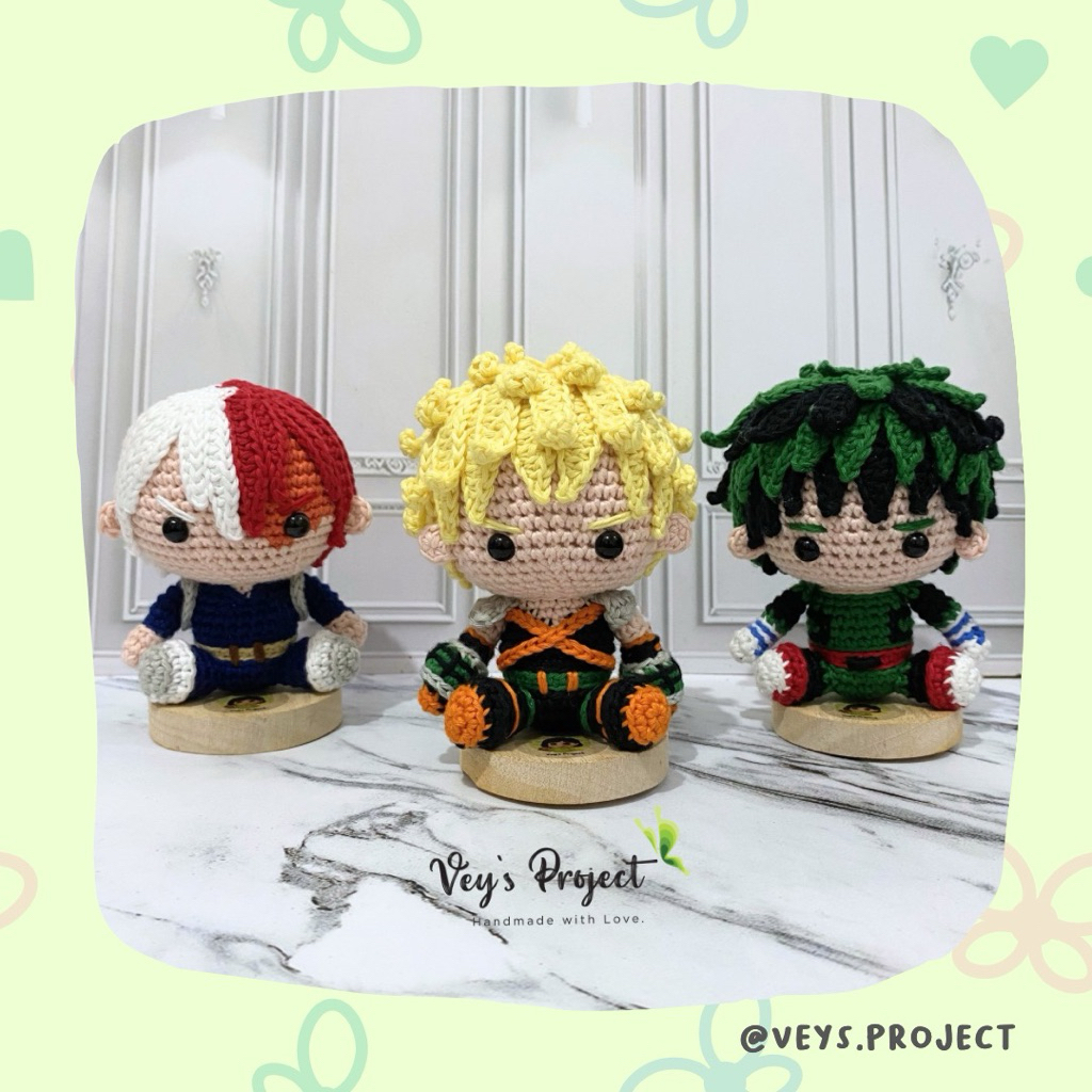 ตุ๊กตาถัก My Hero Academia - Bakugo - Deku - Shoto
