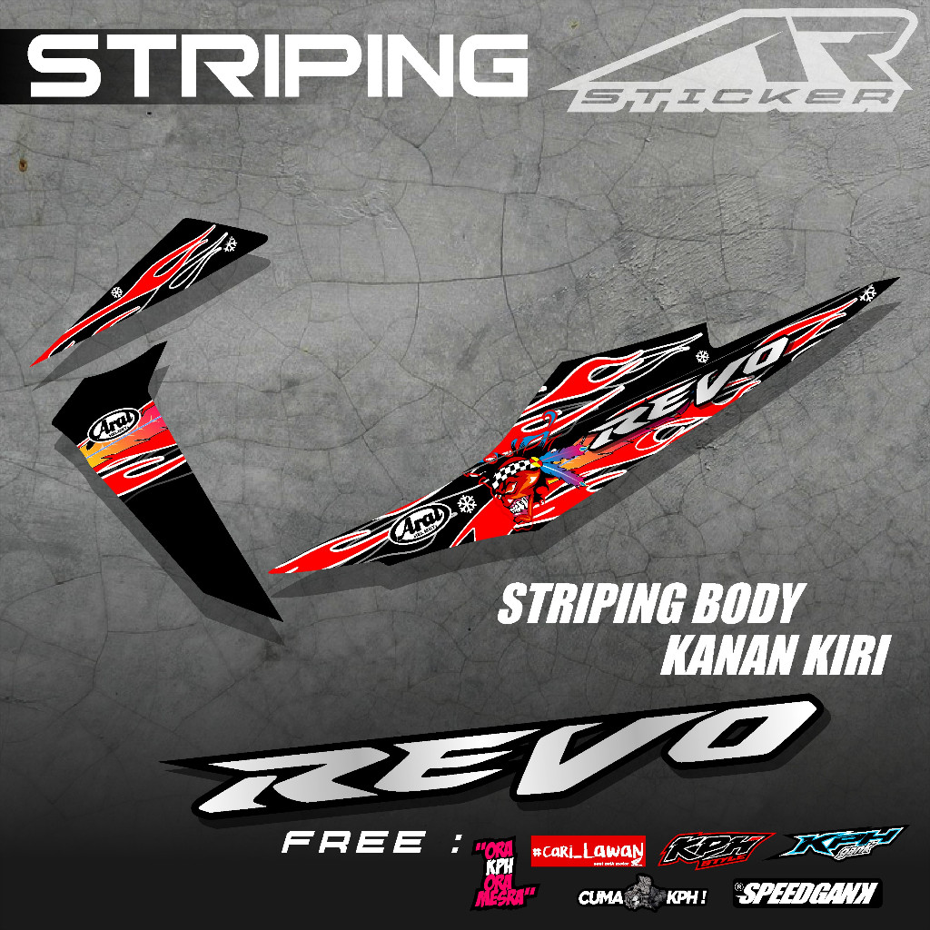 สติ๊กเกอร์ลาย Honda Revo เก่า, สติ๊กเกอร์มอเตอร์ไซค์ Old Revo 110 CW, Racing Arai Api Motif Variations