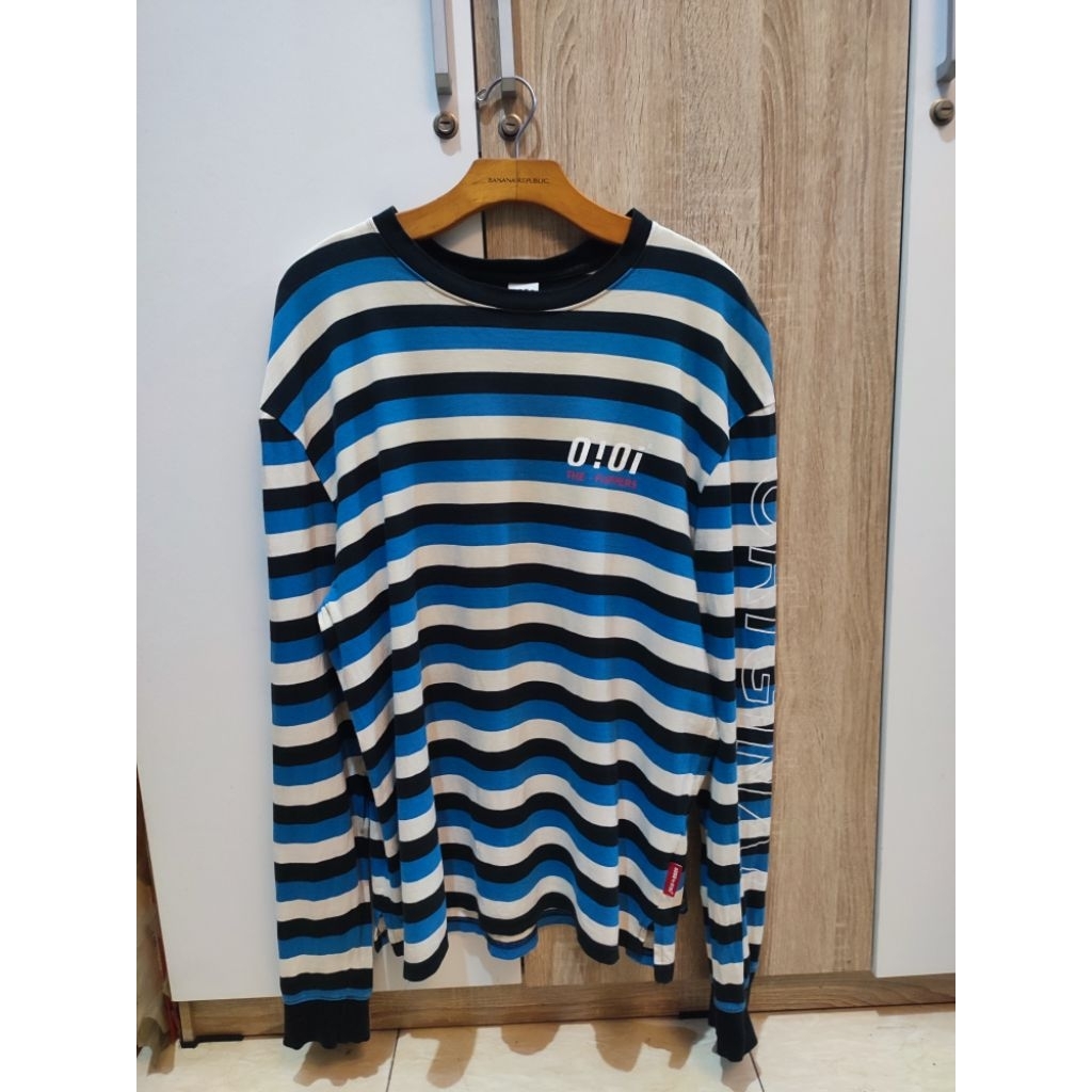 เสื้อยืดแขนยาวลายทาง Oioi ไซส์ L