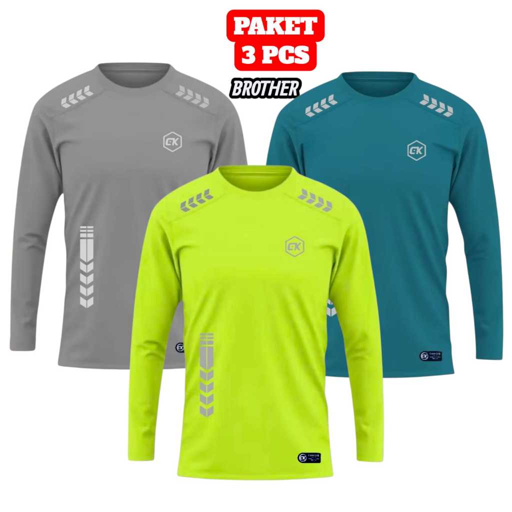 บรรจุุภัณฑ์ 3 ชิ้น LONG-SLEEVED SPORT T-SHIRTS/GYM เสื้อยืดสําหรับผู้ชายและผู้หญิง/ผ้าเย็น/ FITNESS 