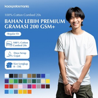 [TEBAL] PART 1 KPM Apparel Kaos Classic Premium Reguler Size Dewasa Cotton Combed 20s Lengan Pendek Katun Polos Pria Nyaman keren