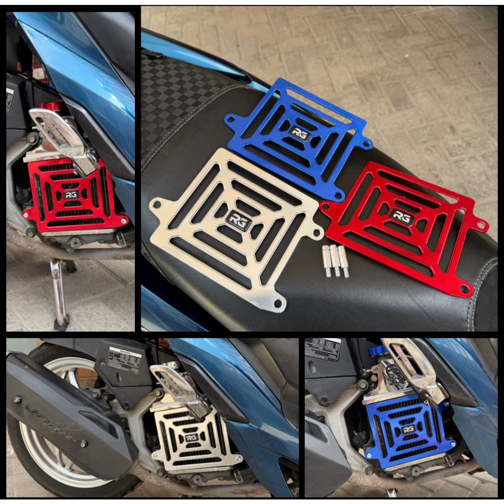แพ็คเกจฝาครอบหม้อน้ําอลูมิเนียม CNC + คอหม้อน้ําสแตนเลสหนา vario 125/150 LMV_RACING