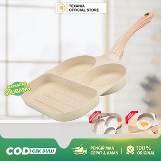 TEXANIA Paket Eggpan Cream 3 Lubang Anti Lengket Kitchenware