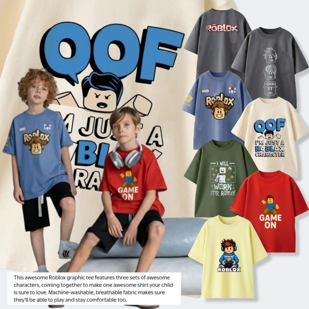 HEYKIDDY - Roblox Tee for Boys 6-14t GAME WORK