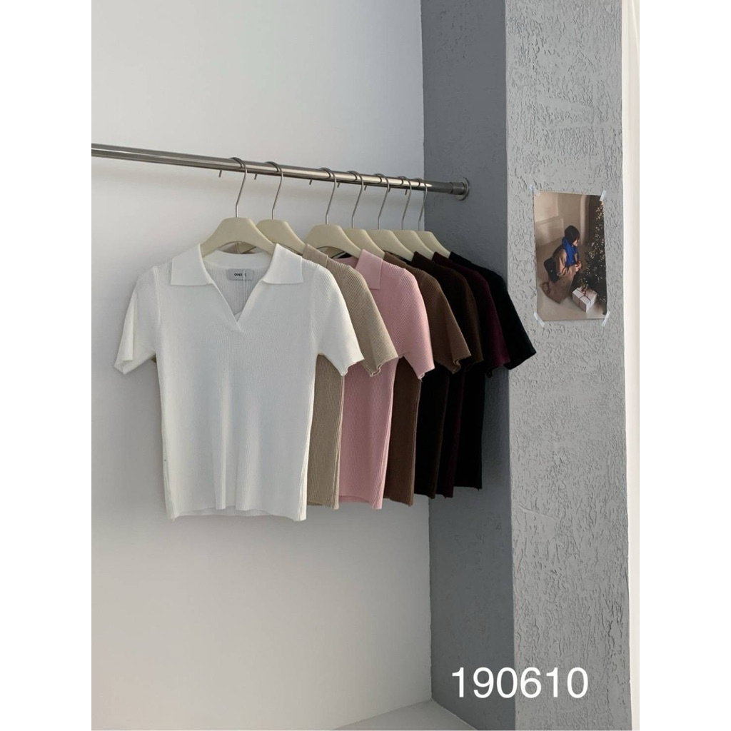 KNIT COLLAR TOP 190610 ONE-K (OK004)