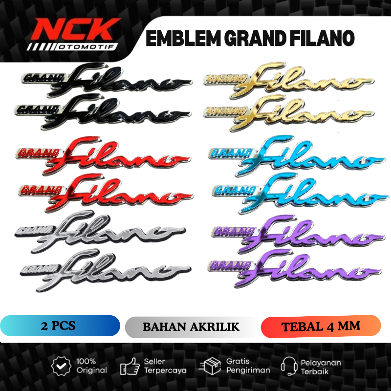 GRAND FILANO ACRYLIC TWO TONE 4MM EMBLEM MOTORCYCLE SWEETENER