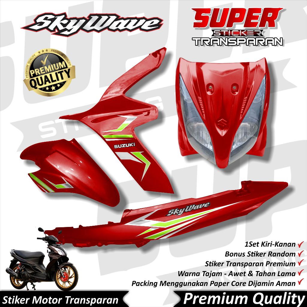 สติ๊กเกอร์ใส Anti-Fade Skywave สุดเท่, Skywave Striping, Suzuki Skywave SKY SZ Striping