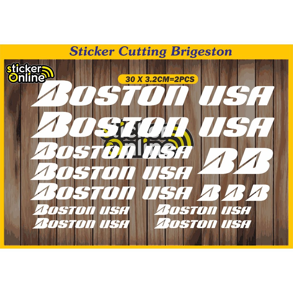 สติ๊กเกอร์ตัด Boston USA สติ๊กเกอร์ติดจักรยาน Boston USA