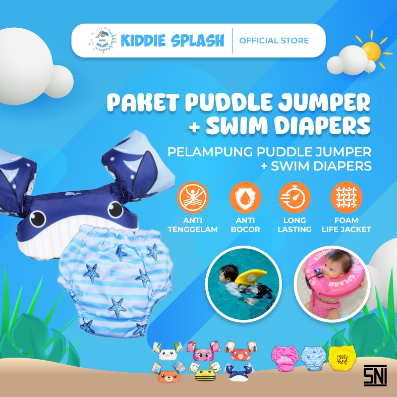 Puddle Jumper + Swimming Diaper Float Saving Package | ผ้าอ้อมว่ายน้ํา KIDDIE SPLASH ดั้งเดิม